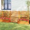 imageGiantex 3Panel Air Conditioner Fence with Planter Box 40H NoDig Wooden Privacy Screen for AC Unit Trash Can amp Pool Equipment Enclosure Slatted Outdoor Garden Fence for Patio Backyard3 Panels 34W x 40H