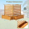 imageGiantex 3Panel Air Conditioner Fence with Planter Box 40H NoDig Wooden Privacy Screen for AC Unit Trash Can amp Pool Equipment Enclosure Slatted Outdoor Garden Fence for Patio Backyard4 Panels 34W x 40H