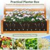 imageGiantex 3Panel Air Conditioner Fence with Planter Box 40H NoDig Wooden Privacy Screen for AC Unit Trash Can amp Pool Equipment Enclosure Slatted Outdoor Garden Fence for Patio Backyard4 Panels 34W x 40H
