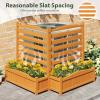 imageGiantex 3Panel Air Conditioner Fence with Planter Box 40H NoDig Wooden Privacy Screen for AC Unit Trash Can amp Pool Equipment Enclosure Slatted Outdoor Garden Fence for Patio Backyard2 Panels 34w X 40h