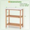 imageGiantex 3Tier Outdoor Potting Bench Acacia Wood Planting Workstation with Faux Marble Tabletop Open Storage Shelves 300LBS Capacity Garden Potting Table for Horticulture