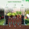 imageGiantex 3in1 Metal Raised Garden Bed with Greenhouse Cover 6x3x4 FT Metal Elevated Outdoor Planter Box with RollUp Windows Open Base Grow Box for Vegetables Flowers and Herbs BlackBlack
