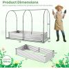 imageGiantex 3in1 Metal Raised Garden Bed with Greenhouse Cover 6x3x4 FT Metal Elevated Outdoor Planter Box with RollUp Windows Open Base Grow Box for Vegetables Flowers and Herbs BlackSilver