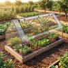imageGiantex 3in1 Metal Raised Garden Bed with Greenhouse Cover 6x3x4 FT Metal Elevated Outdoor Planter Box with RollUp Windows Open Base Grow Box for Vegetables Flowers and Herbs BlackSilver