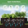 imageGiantex 3in1 Metal Raised Garden Bed with Greenhouse Cover 6x3x4 FT Metal Elevated Outdoor Planter Box with RollUp Windows Open Base Grow Box for Vegetables Flowers and Herbs BlackBlack