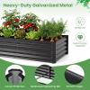 imageGiantex 3in1 Metal Raised Garden Bed with Greenhouse Cover 6x3x4 FT Metal Elevated Outdoor Planter Box with RollUp Windows Open Base Grow Box for Vegetables Flowers and Herbs BlackBlack