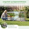imageGiantex 3in1 Metal Raised Garden Bed with Greenhouse Cover 6x3x4 FT Metal Elevated Outdoor Planter Box with RollUp Windows Open Base Grow Box for Vegetables Flowers and Herbs BlackSilver
