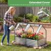 imageGiantex 3in1 Metal Raised Garden Bed with Greenhouse Cover 6x3x4 FT Metal Elevated Outdoor Planter Box with RollUp Windows Open Base Grow Box for Vegetables Flowers and Herbs BlackSilver