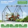 imageGiantex 3in1 Metal Raised Garden Bed with Greenhouse Cover 6x3x4 FT Metal Elevated Outdoor Planter Box with RollUp Windows Open Base Grow Box for Vegetables Flowers and Herbs BlackSilver
