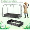 imageGiantex 3in1 Metal Raised Garden Bed with Greenhouse Cover 6x3x4 FT Metal Elevated Outdoor Planter Box with RollUp Windows Open Base Grow Box for Vegetables Flowers and Herbs BlackBlack