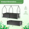 imageGiantex 3in1 Metal Raised Garden Bed with Greenhouse Cover 6x3x4 FT Metal Elevated Outdoor Planter Box with RollUp Windows Open Base Grow Box for Vegetables Flowers and Herbs BlackBlack