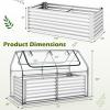 imageGiantex 3in1 Metal Raised Garden Bed with Greenhouse Cover 6x3x4 FT Metal Elevated Outdoor Planter Box with RollUp Windows Open Base Grow Box for Vegetables Flowers and Herbs BlackSilver