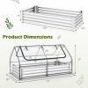 imageGiantex 3in1 Metal Raised Garden Bed with Greenhouse Cover 6x3x4 FT Metal Elevated Outdoor Planter Box with RollUp Windows Open Base Grow Box for Vegetables Flowers and Herbs BlackSilver