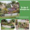 imageGiantex 3in1 Metal Raised Garden Bed with Greenhouse Cover 6x3x4 FT Metal Elevated Outdoor Planter Box with RollUp Windows Open Base Grow Box for Vegetables Flowers and Herbs BlackSilver