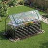 imageGiantex 3in1 Metal Raised Garden Bed with Greenhouse Cover 6x3x4 FT Metal Elevated Outdoor Planter Box with RollUp Windows Open Base Grow Box for Vegetables Flowers and Herbs BlackBlack