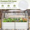 imageGiantex 3in1 Metal Raised Garden Bed with Greenhouse Cover 6x3x4 FT Metal Elevated Outdoor Planter Box with RollUp Windows Open Base Grow Box for Vegetables Flowers and Herbs BlackSilver