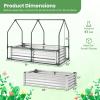 imageGiantex 3in1 Metal Raised Garden Bed with Greenhouse Cover 6x3x4 FT Metal Elevated Outdoor Planter Box with RollUp Windows Open Base Grow Box for Vegetables Flowers and Herbs BlackSilver