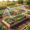 imageGiantex 3in1 Metal Raised Garden Bed with Greenhouse Cover 6x3x4 FT Metal Elevated Outdoor Planter Box with RollUp Windows Open Base Grow Box for Vegetables Flowers and Herbs BlackBlack