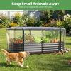 imageGiantex 3in1 Metal Raised Garden Bed with Greenhouse Cover 6x3x4 FT Metal Elevated Outdoor Planter Box with RollUp Windows Open Base Grow Box for Vegetables Flowers and Herbs BlackBlack