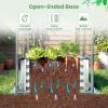 imageGiantex 3in1 Metal Raised Garden Bed with Greenhouse Cover 6x3x4 FT Metal Elevated Outdoor Planter Box with RollUp Windows Open Base Grow Box for Vegetables Flowers and Herbs BlackSilver