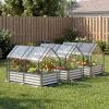 imageGiantex 3in1 Metal Raised Garden Bed with Greenhouse Cover 6x3x4 FT Metal Elevated Outdoor Planter Box with RollUp Windows Open Base Grow Box for Vegetables Flowers and Herbs BlackSilver