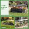 imageGiantex 3in1 Metal Raised Garden Bed with Greenhouse Cover 6x3x4 FT Metal Elevated Outdoor Planter Box with RollUp Windows Open Base Grow Box for Vegetables Flowers and Herbs BlackBlack