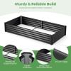 imageGiantex 3in1 Metal Raised Garden Bed with Greenhouse Cover 6x3x4 FT Metal Elevated Outdoor Planter Box with RollUp Windows Open Base Grow Box for Vegetables Flowers and Herbs BlackBlack