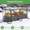 imageGiantex 3in1 Metal Raised Garden Bed with Greenhouse Cover 6x3x4 FT Metal Elevated Outdoor Planter Box with RollUp Windows Open Base Grow Box for Vegetables Flowers and Herbs BlackBlack