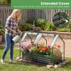 imageGiantex 3in1 Metal Raised Garden Bed with Greenhouse Cover 6x3x4 FT Metal Elevated Outdoor Planter Box with RollUp Windows Open Base Grow Box for Vegetables Flowers and Herbs BlackBlack