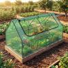 imageGiantex 3in1 Metal Raised Garden Bed with Greenhouse Cover 6x3x4 FT Metal Elevated Outdoor Planter Box with RollUp Windows Open Base Grow Box for Vegetables Flowers and Herbs BlackGreen