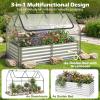 imageGiantex 3in1 Metal Raised Garden Bed with Greenhouse Cover 6x3x4 FT Metal Elevated Outdoor Planter Box with RollUp Windows Open Base Grow Box for Vegetables Flowers and Herbs BlackSilver