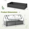 imageGiantex 3in1 Metal Raised Garden Bed with Greenhouse Cover 6x3x4 FT Metal Elevated Outdoor Planter Box with RollUp Windows Open Base Grow Box for Vegetables Flowers and Herbs BlackBlack
