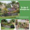 imageGiantex 3in1 Metal Raised Garden Bed with Greenhouse Cover 6x3x4 FT Metal Elevated Outdoor Planter Box with RollUp Windows Open Base Grow Box for Vegetables Flowers and Herbs BlackBlack