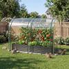 imageGiantex 3in1 Metal Raised Garden Bed with Greenhouse Cover 6x3x4 FT Metal Elevated Outdoor Planter Box with RollUp Windows Open Base Grow Box for Vegetables Flowers and Herbs BlackBlack