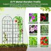 imageGiantex 4 Pack Trellis for Climbing Plants Outdoor 6 FT Tall Galvanized Steel Garden Trellis for Patio Lawn Wall Decor Plant Trellis for Vine Cucumber Tomato Flower Clematis Roses71x206 Pack