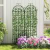 imageGiantex 4 Pack Trellis for Climbing Plants Outdoor 6 FT Tall Galvanized Steel Garden Trellis for Patio Lawn Wall Decor Plant Trellis for Vine Cucumber Tomato Flower Clematis Roses71x206 Pack