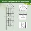 imageGiantex 4 Pack Trellis for Climbing Plants Outdoor 6 FT Tall Galvanized Steel Garden Trellis for Patio Lawn Wall Decor Plant Trellis for Vine Cucumber Tomato Flower Clematis Roses71x202 Pack