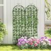 imageGiantex 4 Pack Trellis for Climbing Plants Outdoor 6 FT Tall Galvanized Steel Garden Trellis for Patio Lawn Wall Decor Plant Trellis for Vine Cucumber Tomato Flower Clematis Roses71x202 Pack