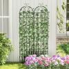 imageGiantex 4 Pack Trellis for Climbing Plants Outdoor 6 FT Tall Galvanized Steel Garden Trellis for Patio Lawn Wall Decor Plant Trellis for Vine Cucumber Tomato Flower Clematis Roses87x202 Pack