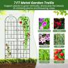 imageGiantex 4 Pack Trellis for Climbing Plants Outdoor 6 FT Tall Galvanized Steel Garden Trellis for Patio Lawn Wall Decor Plant Trellis for Vine Cucumber Tomato Flower Clematis Roses87x202 Pack