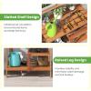 imageGiantex 4Tier Potting Bench Solid Wood Gardening Workstation wOpen Storage Shelves Teak Oil Finish Outdoor Potting Table for Garden Yard Balcony Easy Assembly Natural