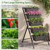 imageGiantex 5Tier Vertical Garden Planter Raised Garden Bed wDrainage System amp Removable Tray Metal Frame Elevated Planter Boxes for Herb Vegetable Flower Grow Outdoor Indoor Patio Balcony Backyard2