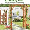 imageGiantex 75FT Wood Garden Arbor Trellis Wooden Wedding Arch for Ceremony Party Outdoor Archway Pergola for Climbing Plants Pathway Yard Garden Decor Easy Assembly Honey Brown 63W x 90HWalnut Brown