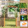 imageGiantex 75FT Wood Garden Arbor Trellis Wooden Wedding Arch for Ceremony Party Outdoor Archway Pergola for Climbing Plants Pathway Yard Garden Decor Easy Assembly Honey Brown 63W x 90HHoney Brown