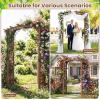 imageGiantex 75FT Wood Garden Arbor Trellis Wooden Wedding Arch for Ceremony Party Outdoor Archway Pergola for Climbing Plants Pathway Yard Garden Decor Easy Assembly Honey Brown 63W x 90HDark Brown