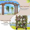 imageGiantex 75FT Wood Garden Arbor Trellis Wooden Wedding Arch for Ceremony Party Outdoor Archway Pergola for Climbing Plants Pathway Yard Garden Decor Easy Assembly Honey Brown 63W x 90HDark Brown