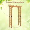 imageGiantex 75FT Wood Garden Arbor Trellis Wooden Wedding Arch for Ceremony Party Outdoor Archway Pergola for Climbing Plants Pathway Yard Garden Decor Easy Assembly Honey Brown 63W x 90HHoney Brown
