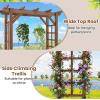 imageGiantex 75FT Wood Garden Arbor Trellis Wooden Wedding Arch for Ceremony Party Outdoor Archway Pergola for Climbing Plants Pathway Yard Garden Decor Easy Assembly Honey Brown 63W x 90HDark Brown