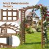 imageGiantex 75FT Wood Garden Arbor Trellis Wooden Wedding Arch for Ceremony Party Outdoor Archway Pergola for Climbing Plants Pathway Yard Garden Decor Easy Assembly Honey Brown 63W x 90HDark Brown