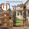 imageGiantex 75FT Wood Garden Arbor Trellis Wooden Wedding Arch for Ceremony Party Outdoor Archway Pergola for Climbing Plants Pathway Yard Garden Decor Easy Assembly Honey Brown 63W x 90HDark Brown